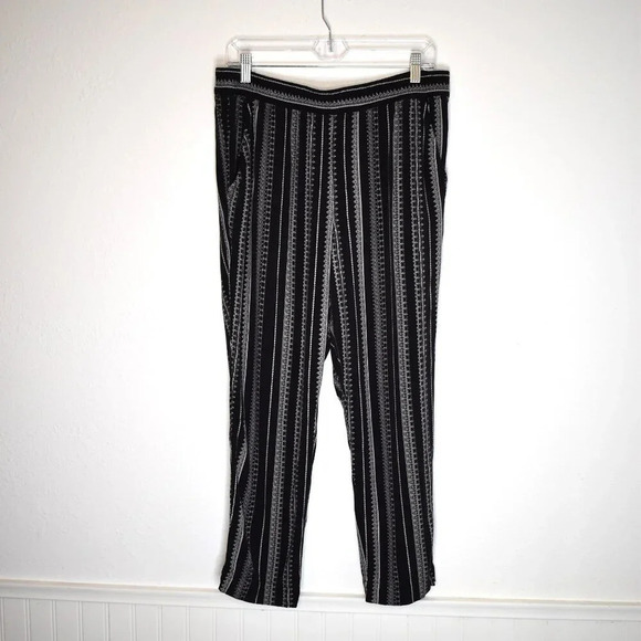 Jessica Simpson Tribal Ankle Pants Sz M Pull On Elastic Waist Pull On Neutral - Picture 2 of 16